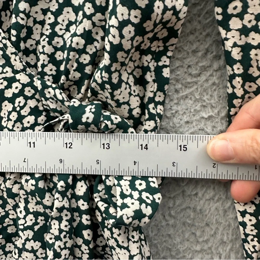 NWT Free People Kinsley Wrap Dress Pine Needle Combo Floral Green Mini Women's 6